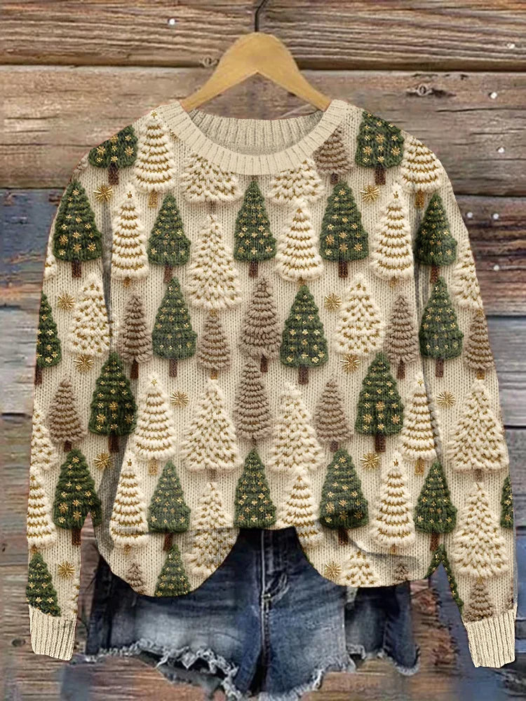 Maglione di Natale con alberi di Natale
