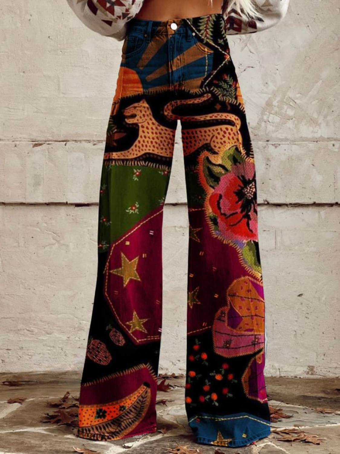 Lara - Pantaloni Boho Vintage Ampi