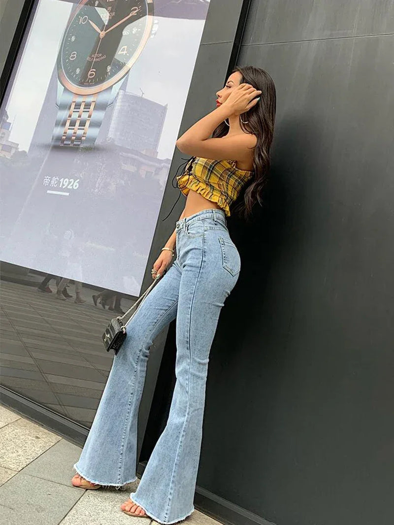 Anna - Jeans a Zampa Vita Alta Vintage