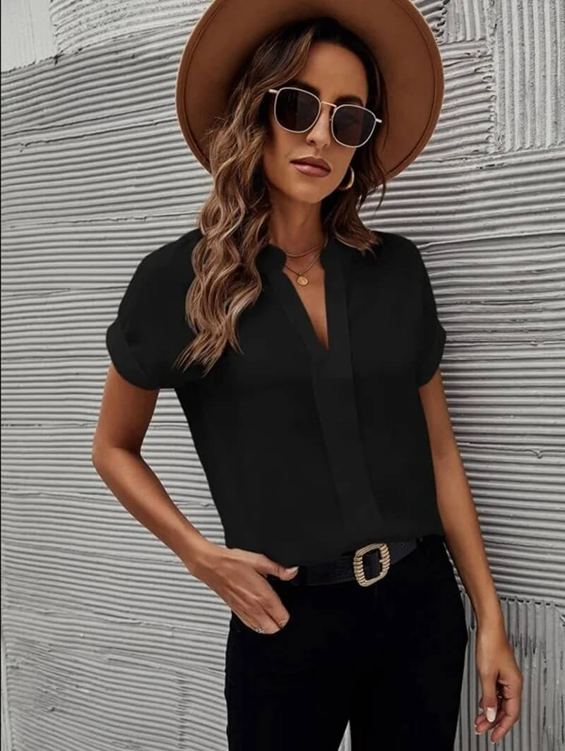 Blusa elegante con scollatura a V