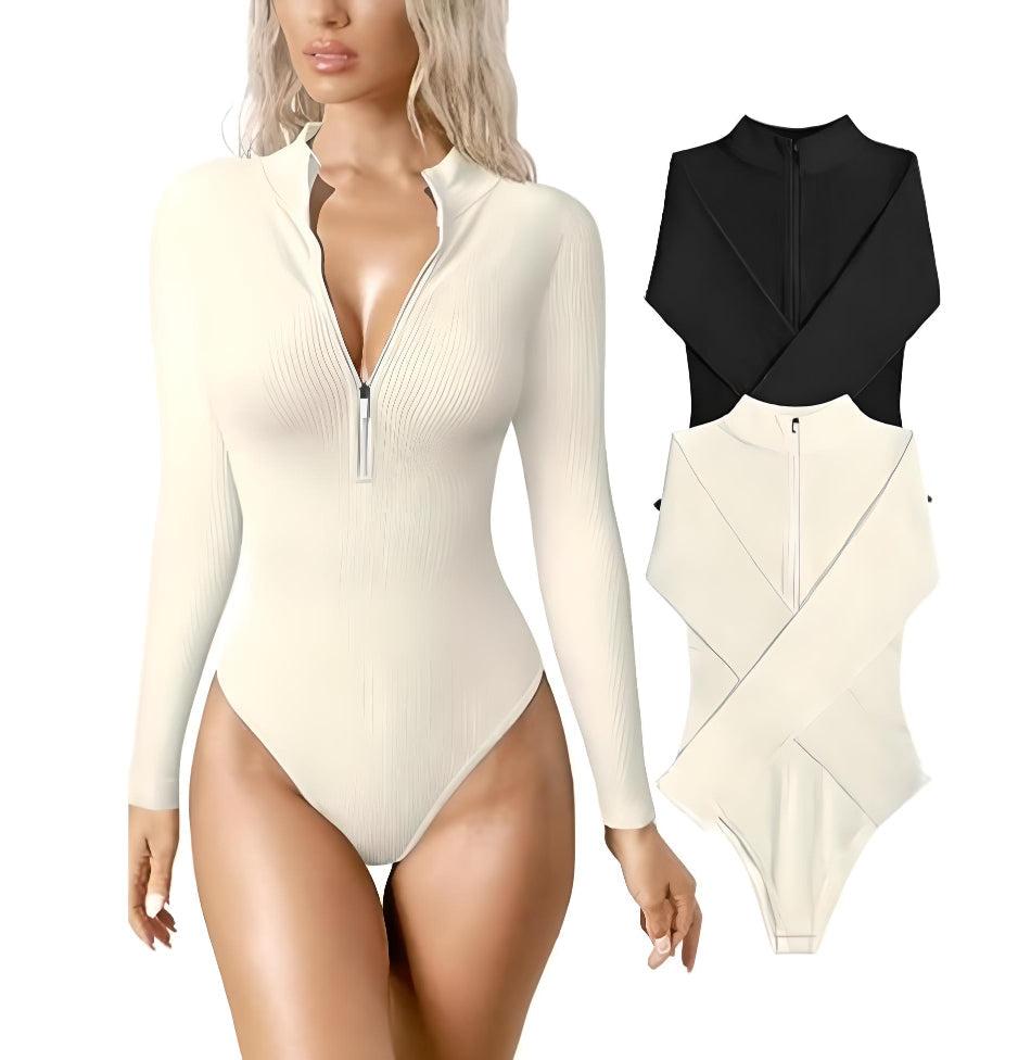 Anna - Bodycon con zip in elastan