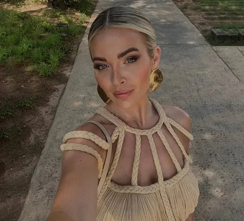 Abito lungo comodo in cotone