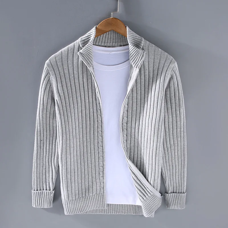 Marco - Cardigan con zip in cotone per uomo