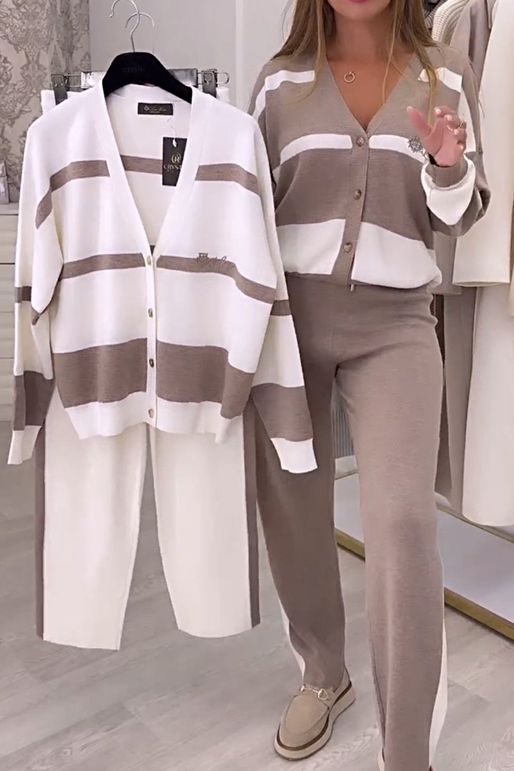 Carla - Set di Maglione in Lana a Due Pezzi