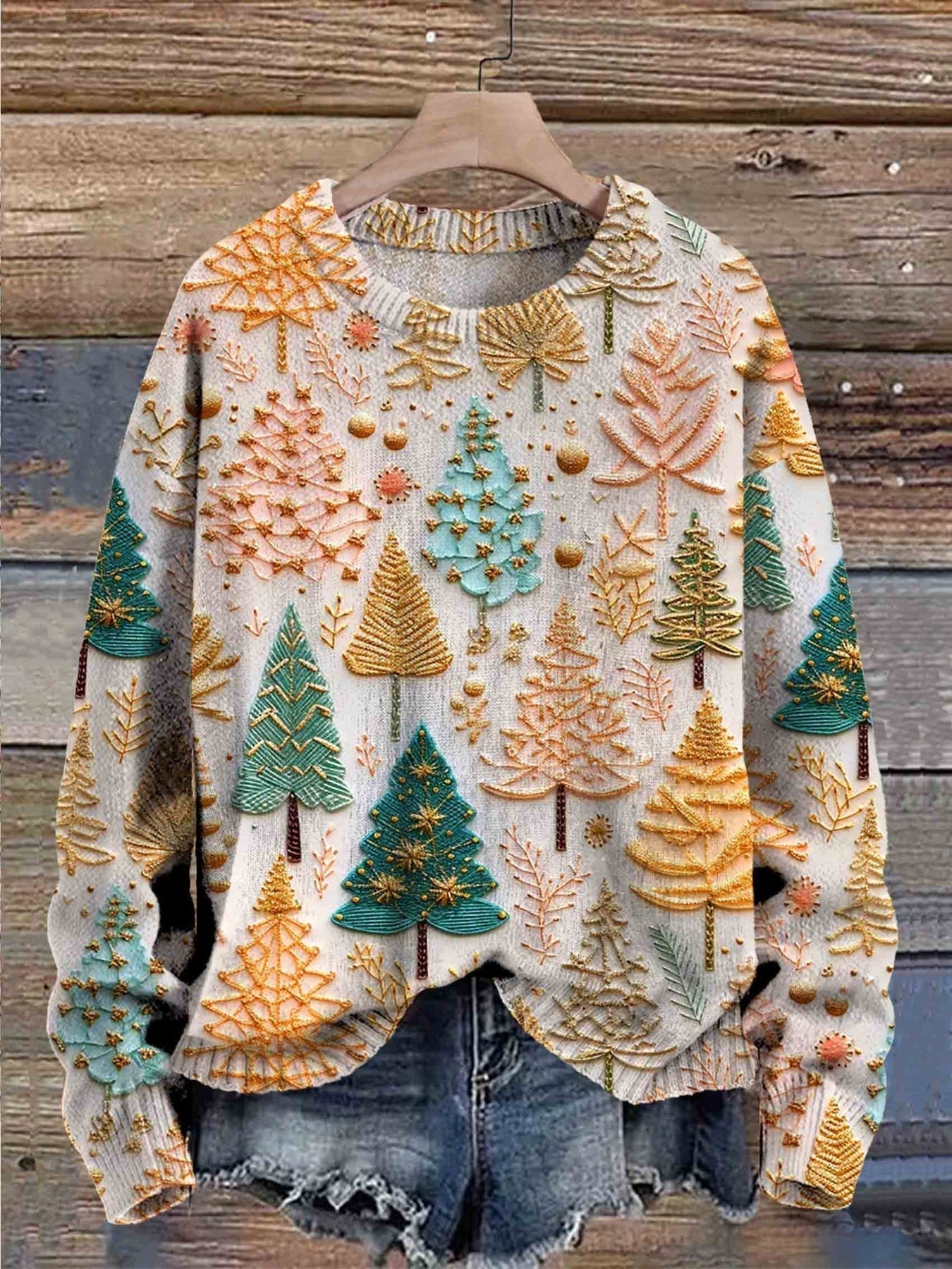 Maglione di Natale con alberi di Natale