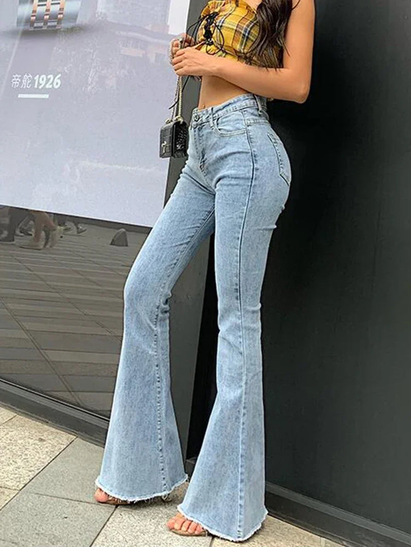 Anna - Jeans a Zampa Vita Alta Vintage