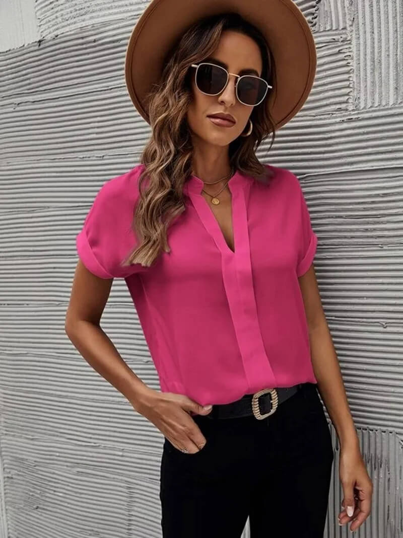 Blusa elegante con scollatura a V