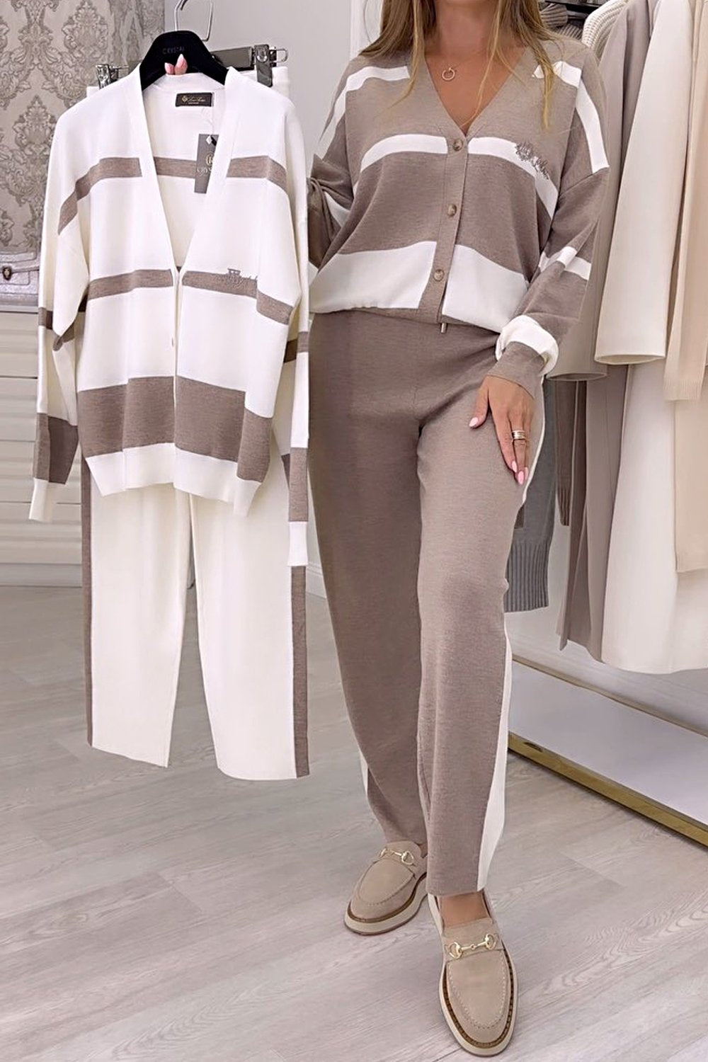 Carla - Set di Maglione in Lana a Due Pezzi